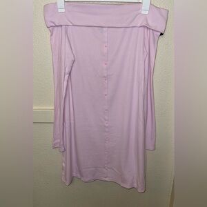 Light Pink Off-the-Shoulder Long Sleeve Dress